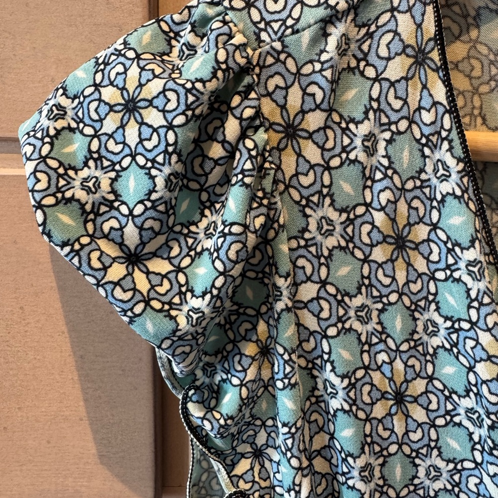 Green Wrap Floral Print Midi Dress with Ruched Tie Front XS - Picture 4 of 6